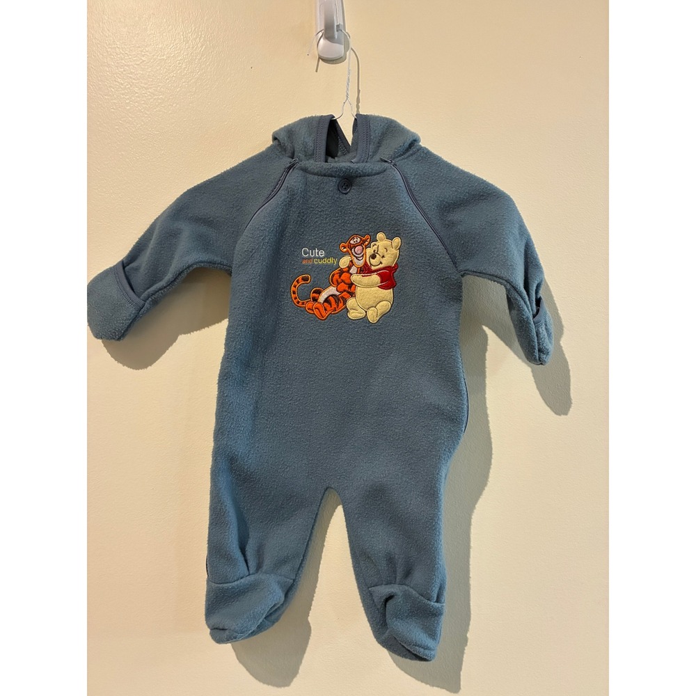 Disney Winnie the Pooh Tigger Blue Fleece Hooded Pram Suit 6-9M